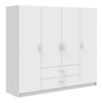 Royal four-leaf wardrobe white 200x58x177cm