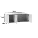 Royal three-leaf wardrobe loft white 150x58x53cm - Слика 4