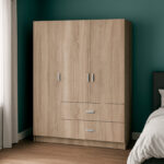 Royal three-leaf wardrobe sonoma 150x58x177cm - Слика 3