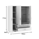 Royal three-leaf wardrobe sonoma 150x58x177cm - Слика 5