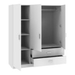 Royal three-leaf wardrobe white 150x58x177cm - Слика 2