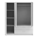 Royal three-leaf wardrobe white 150x58x177cm - Слика 4