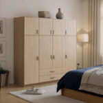 Royal four-leaf wardrobe with drawers and loft sonoma 200x58x230cm