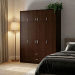 Royal four-leaf wardrobe with drawers and loft wenge 200x58x230cm