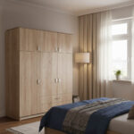 Royal three-leaf wardrobe with drawers and loft sonoma 150x58x230cm