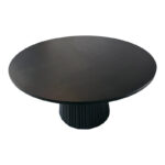 Canicule table, solid acacia wood black D80x40cm - Image 2