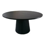 Canicule table, solid acacia wood black D80x40cm