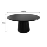 Canicule table, solid acacia wood black D80x40cm - Image 4