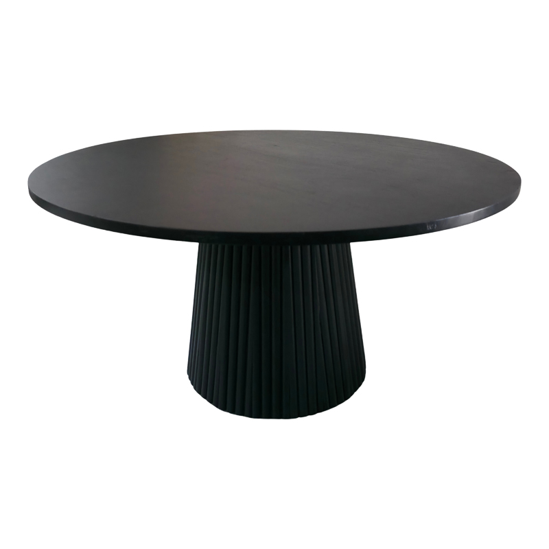 379-000038 Canicule table, solid acacia wood black D80x40cm - Image 1
