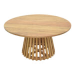 Radiane table, solid acacia wood in natural shade, D80x40cm - Слика 2