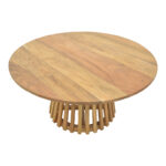 Radiane table, solid acacia wood in natural shade, D80x40cm - Слика 3