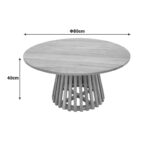 Radiane table, solid acacia wood in natural shade, D80x40cm - Слика 5