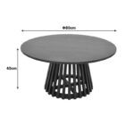 Radiane table, solid acacia wood in black shade, D80x40cm - Слика 5