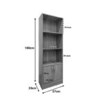Tekaro bookcase in sonoma shade 57x33x180cm - Image 5