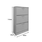 Shoe rack Savaz in walnut-anthracite 60x24x114cm - Image 5