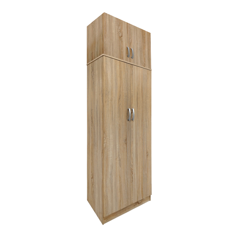383-000083 Two-door wardrobe with loft Lego in oak color 80x42x240cm - Image 1