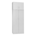 Two-door wardrobe with loft Lego in white color 80x42x240cm