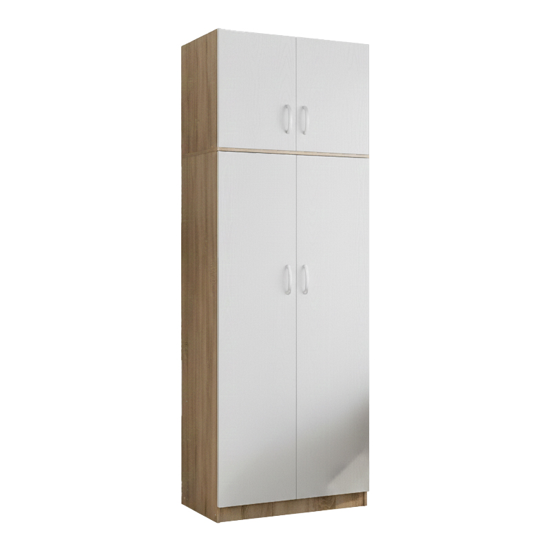 383-000087 Two-door wardrobe with loft Lego in sonoma-white color 80x42x240cm - Image 1
