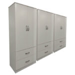 Six-leaf wardrobe with drawers Lego white 240x42x180cm - Image 3