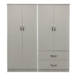 Four-leaf wardrobe Lego white 160x42x180cm - Слика 2