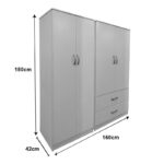 Four-leaf wardrobe Lego white 160x42x180cm - Слика 4