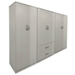 Lego I six-door wardrobe white 240x42x180cm - Image 3