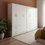 Lego eight-door wardrobe white 241x42x181cm