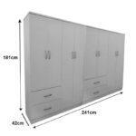 Lego eight-door wardrobe white 241x42x181cm - Слика 4