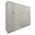 Lego Ι six-door wardrobe white 200.5x42x180cm - Image 2