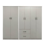 Lego Ι six-door wardrobe white 200.5x42x180cm - Image 3