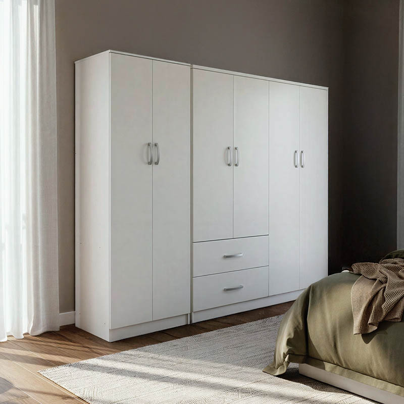 383-000185 Lego Ι six-door wardrobe white 200.5x42x180cm - Слика 1