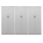 Lego II six-door wardrobe white 240x42x180cm - Image 3