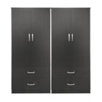 Four-leaf wardrobe with drawers Lego wenge 160x42x180cm - Слика 3