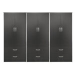 Lego six-door wardrobe with drawers wenge 240x42x180cm - Image 3