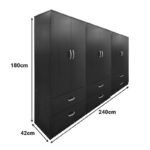 Lego six-door wardrobe with drawers wenge 240x42x180cm - Image 4