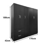 Lego Ι five-door wardrobe wenge 170x42x180cm - Image 4
