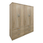 Four-door wardrobe with drawers Lego sonoma 160x42x180cm - Слика 3