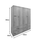 Four-door wardrobe with drawers Lego sonoma 160x42x180cm - Слика 5