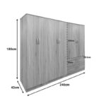 Lego I sonoma six-door wardrobe 240x42x180cm - Image 4