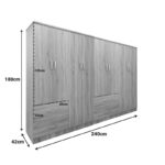 Lego eight-door wardrobe sonoma 241x42x181cm - Слика 4