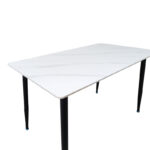 Pembe table white marble sintered stone-black metal leg 120x70x75cm - Image 3