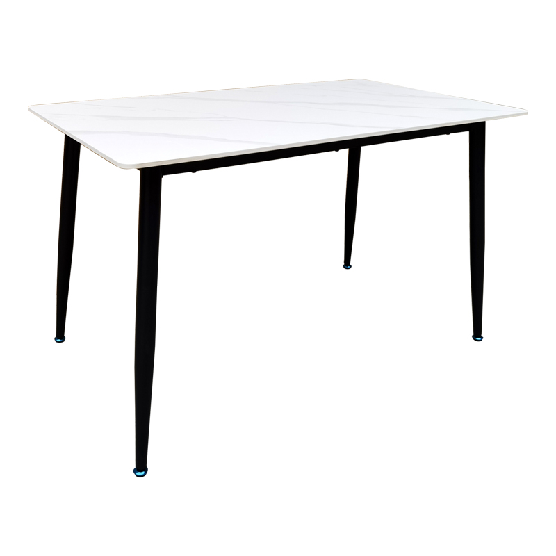 390-000001 Pembe table white marble sintered stone-black metal leg 120x70x75cm - Image 1