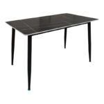 Pembe table black marble sintered stone-black metal leg 120x70x75cm