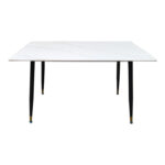 Pembe table white marble sintered stone-black metal leg 140x80x75cm - Слика 2