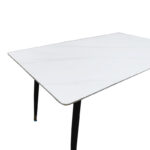 Pembe table white marble sintered stone-black metal leg 140x80x75cm - Слика 3