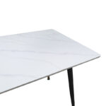 Pembe table white marble sintered stone-black metal leg 140x80x75cm - Слика 4