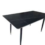 Pembe table black marble sintered stone-black metal legs 140x80x75cm - Слика 3