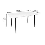 Pembe table black marble sintered stone-black metal legs 140x80x75cm - Слика 5