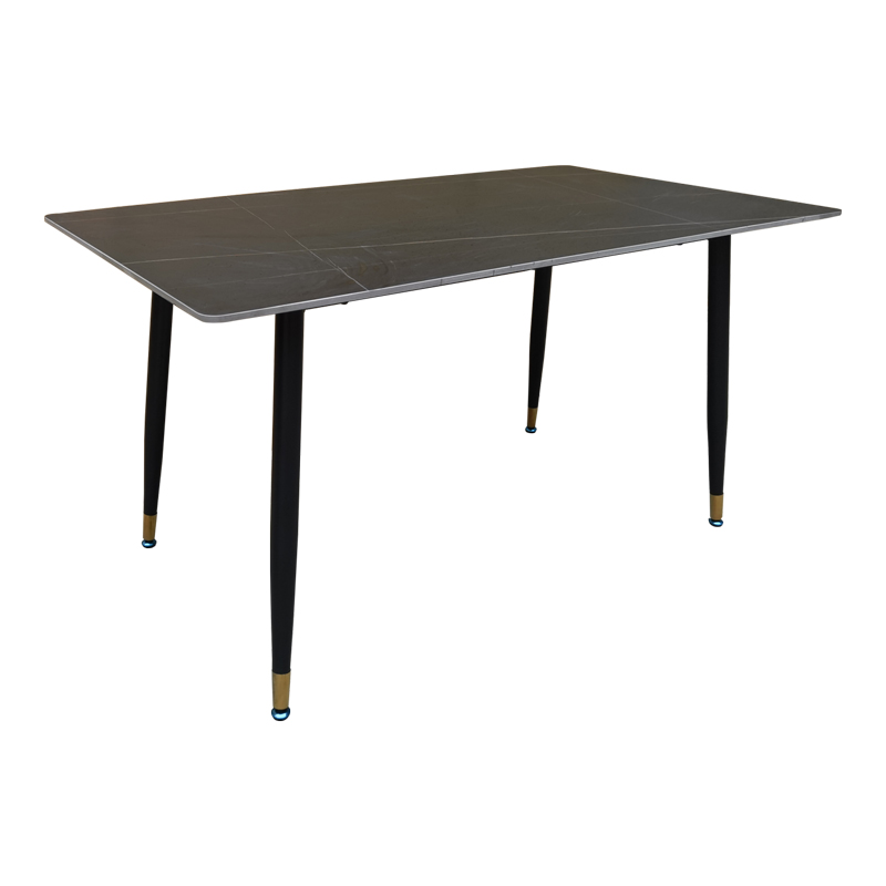 390-000004 Pembe table black marble sintered stone-black metal legs 140x80x75cm - Слика 1
