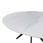 Orbital table white marble sintered stone-black metal D120x76cm - Image 3